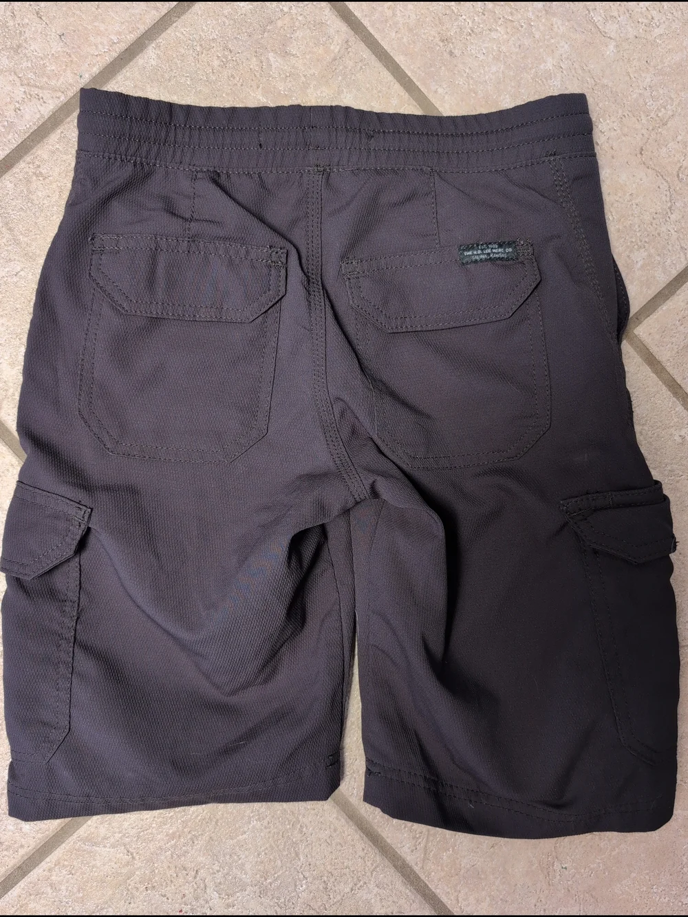 Boys Lee Cargo Drawstring Elastic Waist Shorts 10R Dark Brown Lightweight School